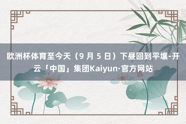 欧洲杯体育至今天（9 月 5 日）下昼回到平壤-开云「中国」集团Kaiyun·官方网站